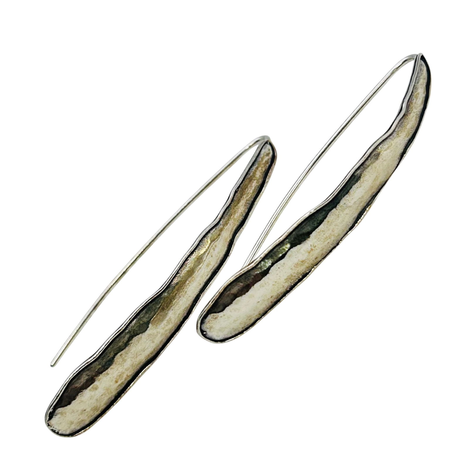 PZ Israel, Sterling Hook Hammered Earrings 5.91 G (1 of 5)