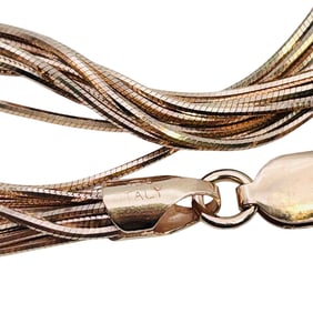 Italy Sterling Rose Gold, Toned, Multi Strand Bracelet 9.48 G