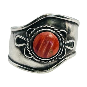 Coral Sterling Statement Size 7.5, 4.45 G