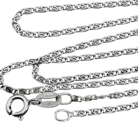 Italy, Sterling Figaro Link Chain Necklace 4.21 G