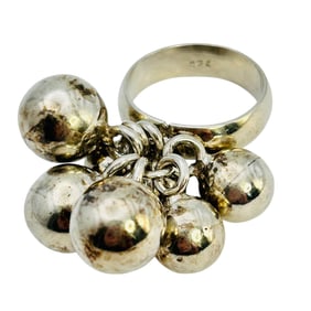 Sterling Cluster Ring Size 9, 18.75 G