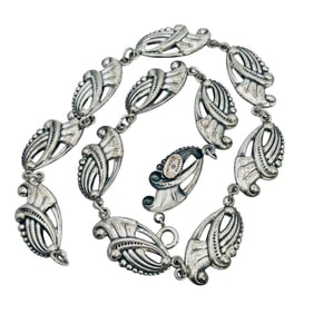 Vintage Danecraft Sterling Art Deco Collar Necklace 17.87g