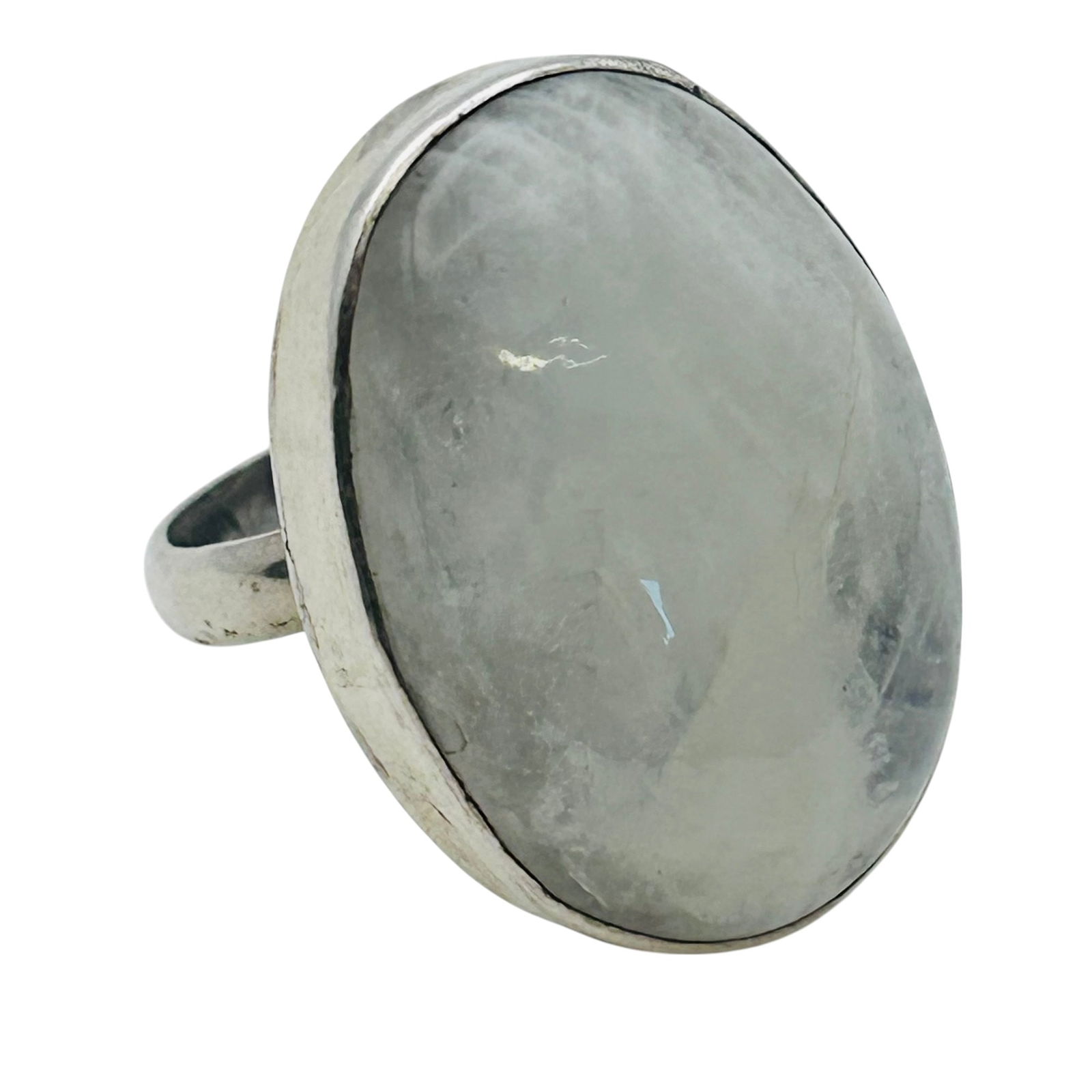 Moonstone, Sterling Oval Statement Ring Size 9, 13.81 G (1 of 7)