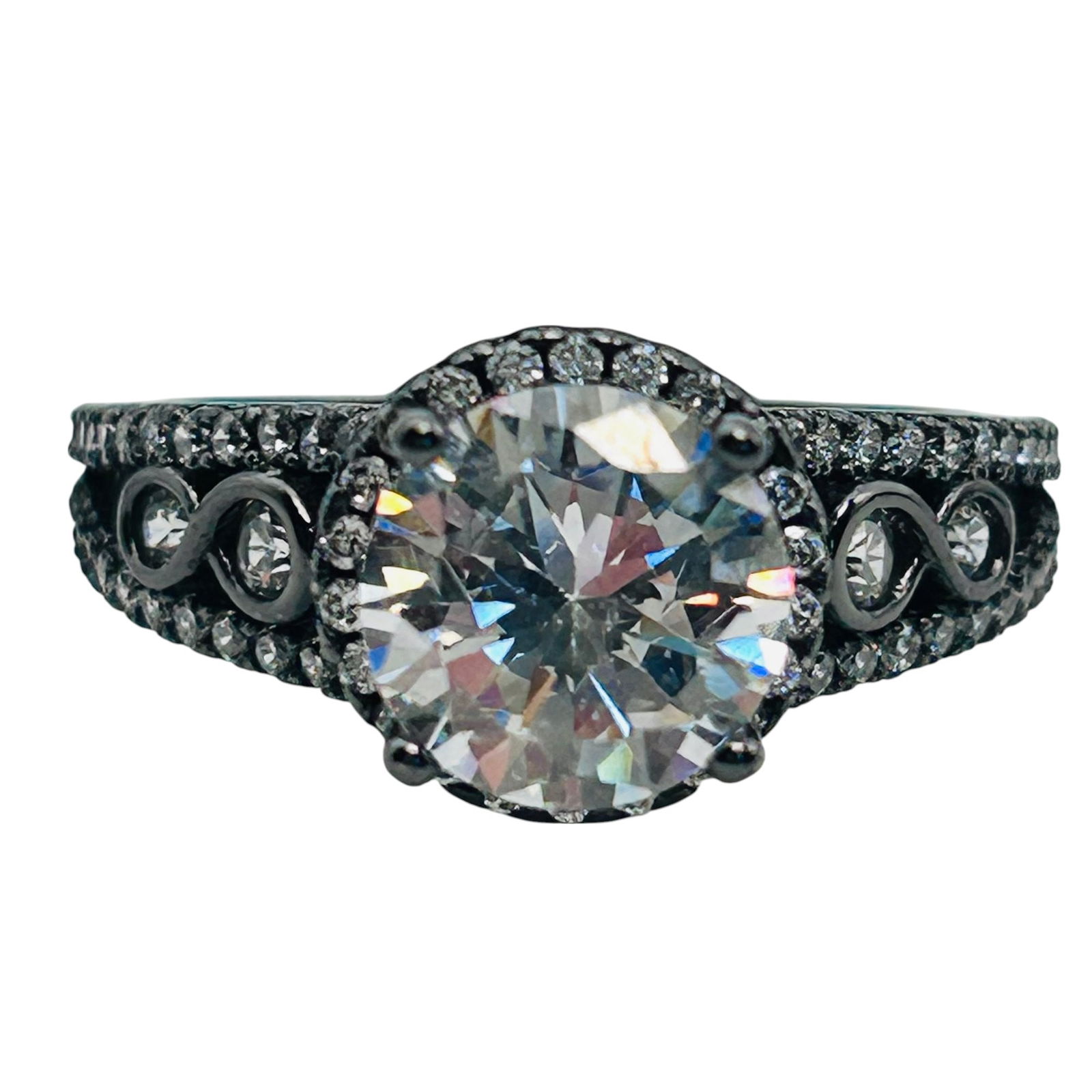 Rhinestone Sterling Engagement Ring Size 7, 3.6 G (1 of 6)