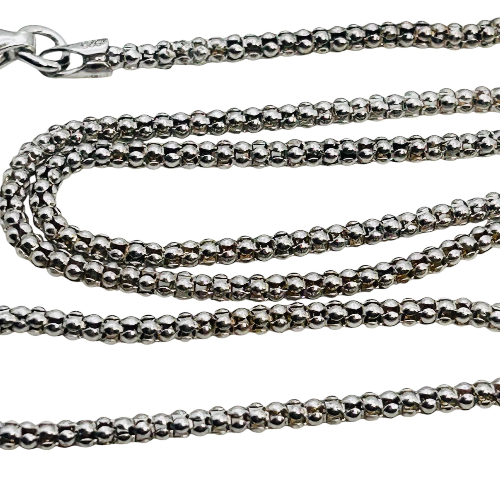 Italy, Sterling Popcorn Chain Necklace 3.4 G: Italy Sterling popcorn chain necklace 3.4 g