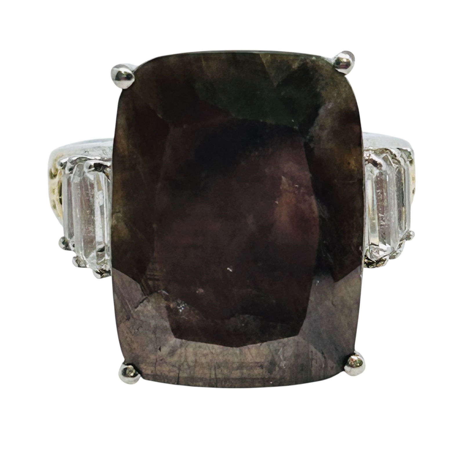 Topaz STS Sterling Statement Ring Size 10, 9.51 G (1 of 7)