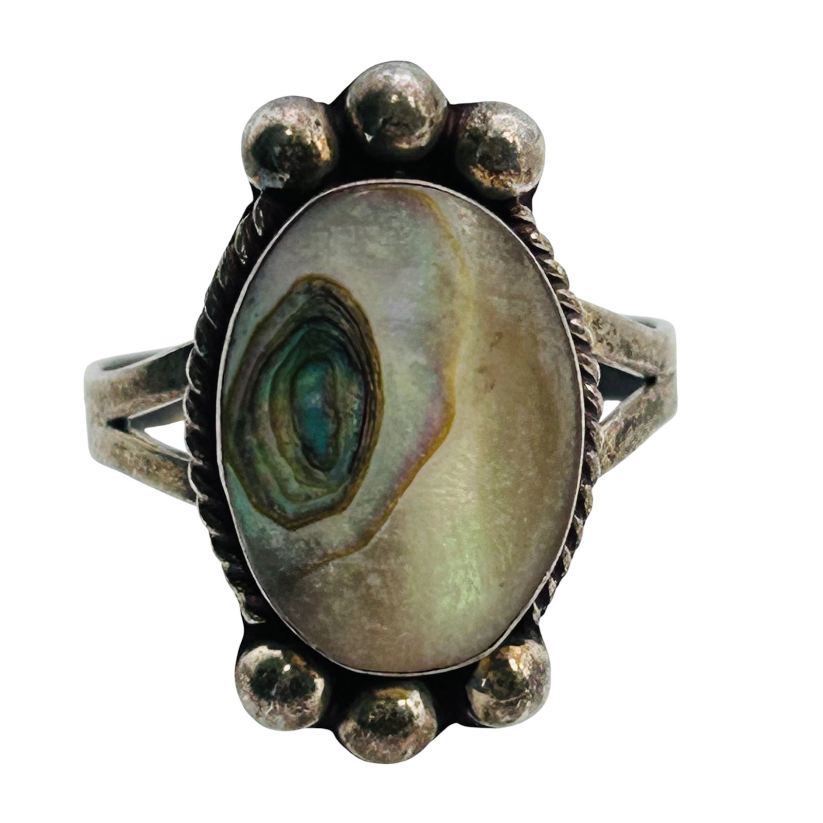 Taxco Mexico Abalone Sterling Ring Size 6.5, 2.96 G (1 of 7)