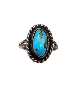 Navajo Turquoise Sterling Silver Ring Size 3.75 3 G