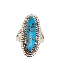 Navajo Turquoise Sterling Silver Ring Size 6 5.2 G