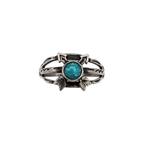 Navajo Turquoise Sterling Silver Arrow Ring Size 4.25 1.4 G