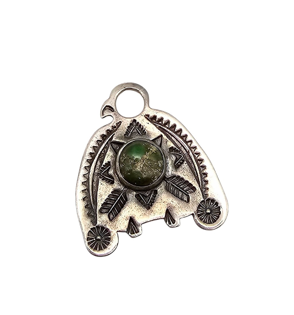 Navajo Turquoise Sterling Silver Bird Pendant 3.3 G (1 of 4)