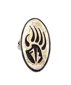 Hopi Layered Sterling Silver Bear Paw Ring Size 8 6.8 G