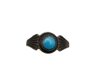 Navajo Turquoise Sterling Silver Ring Size 4 1.4 G