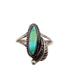 Navajo Turquoise Sterling Silver Ring Size 6 2.3 G