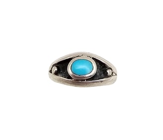 Navajo Turquoise Sterling Silver Ring Size 3 3.5 G