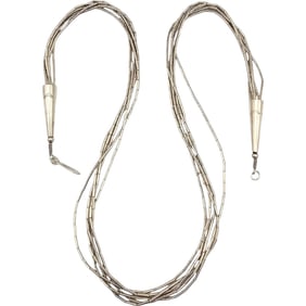 Native Liquid Silver Sterling Silver Multi Strand Necklace 15.2 G