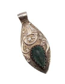 Moses Sterling Native Turquoise Sterling Silver Pendant 13.4 G