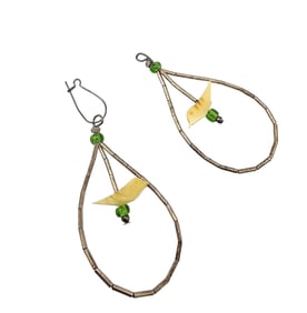 Native Fetish Bird Mother Of Pearl Liquid Silver Sterling Silver Dangle Earrings 2.6 G