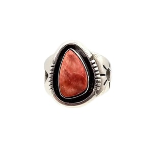 Fred Charley Navajo Spiny Oyster Sterling Silver Ring Size 5.75 8.2 G