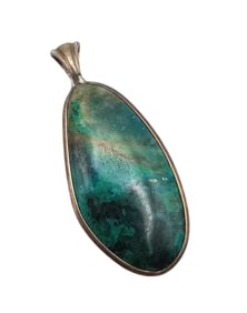 Southwestern Turquoise Sterling Silver Pendant 12.9 G