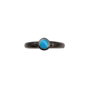 Southwestern Turquoise Sterling Silver Ring Size 4.25 1.2 G