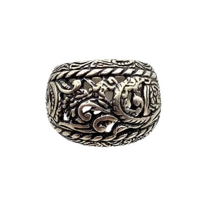 Carolyn Pollack Relios Southwestern Sterling Silver Ring Size 8.25 10 G