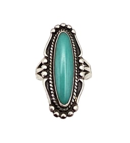 Bell Trading Post Turquoise Sterling Silver Ring Size 5 7.3 G