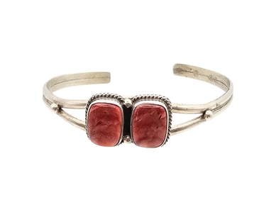Kay Yazzie Spiny Oyster Sterling Silver Cuff Bracelet 11.1 G