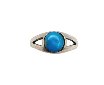 Southwestern Turquoise Sterling Silver Ring Size 5 2.1 G