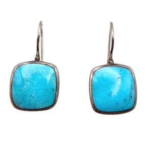 SX Turquoise Sterling Silver Dangle Earrings 6.7 G