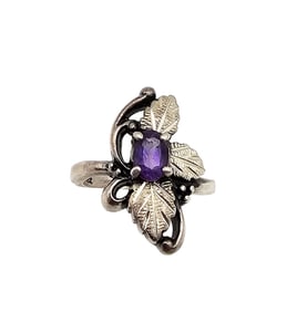 Wheeling Manufacturing Co Amethyst Sterling Silver Ring Size 4.75 4.3 G