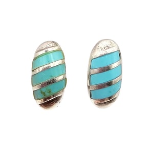 Southwestern Turquoise Sterling Silver Earrings 8.4 G