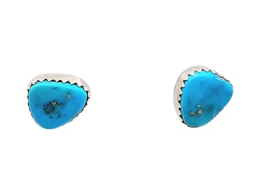 Navajo Turquoise Sterling Silver Earrings 2 G