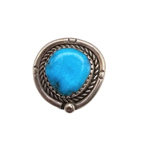 Navajo Turquoise Sterling Silver Ring Size 3.25 4.5 G
