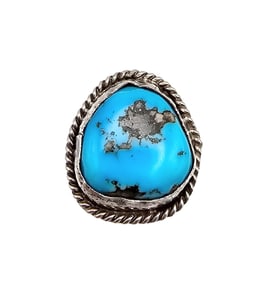 Navajo Turquoise Sterling Silver Ring Size 7 7.3 G