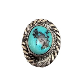 Navajo Turquoise Sterling Silver Ring Size 2 5.1 G