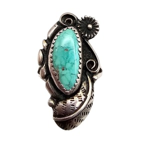 Navajo Turquoise Sterling Silver Ring Size 6.25 6 G
