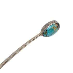 TANA Turquoise Sterling Silver Inlay Hat Pin 7.4 G