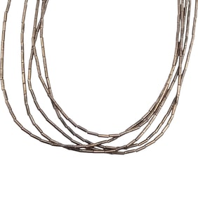 Native Liquid Silver Sterling Silver Multi Strand Necklace 4.8 G
