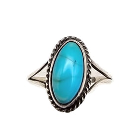 Navajo Turquoise Sterling Silver Ring Size 6.25 1.9 G