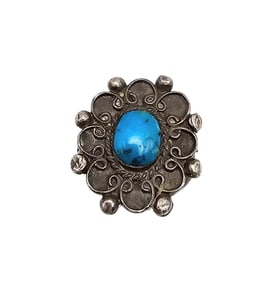 Navajo Turquoise Sterling Silver Ring Size 6.5 5.1 G