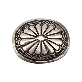 Navajo Sterling Silver Stamp Work Belt Piece 3.2 G