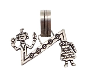 Alfred Martinez Navajo Sterling Silver Yei Indian Maiden Kachina Pendant 8.8 G