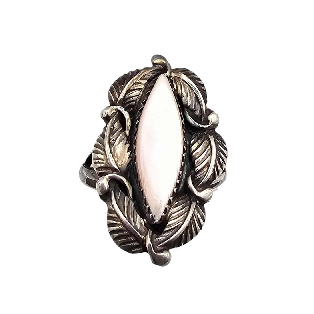 Jason Livingston Navajo Mother Of Pearl Sterling Silver Ring Size 9.5 5.7 G (1 of 4)