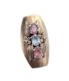 Carol Felly Anglo Topaz Amethyst Sterling Silver Ring Size 6.5 10.7 G