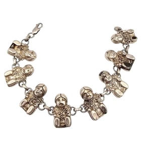 Carol Felly Anglo Sterling Silver Storytelling Link Bracelet 40 G