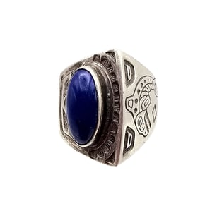 North West Lapis Sterling Silver Ring Size 6.5 11 G