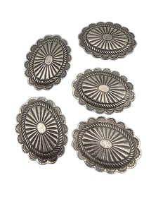 Southwestern Sterling Silver Concho Style Button Covers Lot Of 5 38.4 G