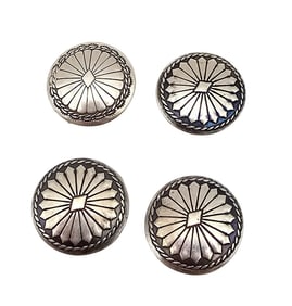Navajo Sterling Silver Stamped Button Covers Lot Of 4 14.3 G