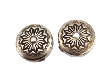 Navajo Sterling Silver Button Covers Lot Of 2 6.7 G